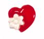 Preview: Boutons pour enfants en forme de coeur en plastique de couleur rouge 15 mm 0,59 inch